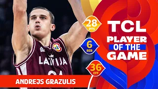 Andrejs Grazulis (28 PTS) | TCL Player Of The Game | ITA vs LAT | FIBA Basketball World Cup 2023