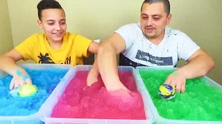 Джелли Бафф ЧЕЛЛЕНДЖ на скорость САША или ПАПА ищем предметы в Jelly Baff CHALLENGE