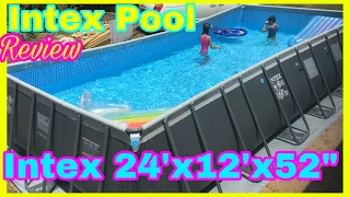 INTEX Rectanggular Pool 24'x12'x52" REVIEW and INSTALLATION