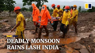 Flooding and landslides triggered by heavy monsoon rains kill at least 159 in India