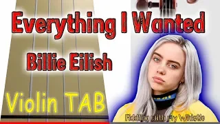 Everything I Wanted - Billie Eilish - Violin - Play Along Tab Tutorial