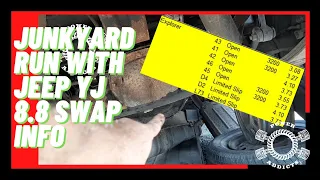 Junkyard Run with 8.8 Jeep Swap Gear Ratio Info #88swap #jeepyj88swap #poweraddictscrew