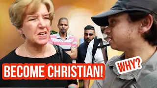 Become Christian she says! Mansur Vs Christian Woman | Speakers Corner | Old Is Gold  Hyde Park