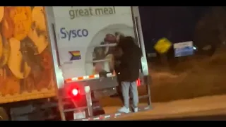 Man seen hanging on the back of a truck on Ontario highway | CAUGHT ON CAM