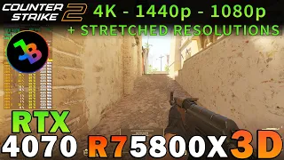 Counter-Strike 2 | RTX 4070 | Ryzen 7 5800X3D | 4K - 1440p - 1080p - Stretched | Max & Low Settings