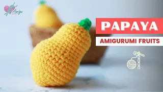 #035 | How to crochet an amigurumi PAPAYA | Crochet amigurumi Vegetables | Free Pattern | AmiguWorld