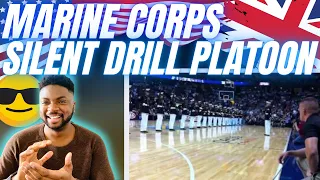 🇬🇧BRIT Reacts To THE US MARINE CORPS SILENT DRILL PLATOON STUN A PACKED ARENA!