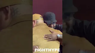 Andy Ruiz & Jarrell Miller EMBRACE BEFORE GOING TO WAR at respectful FIRST FACE OFF