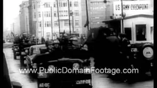 Russians restrict passage of Americans to East Berlin during cold war 1961 newsreel