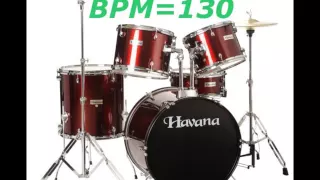 BPM=130 Simple Shuffle Beat - Drum Track / Loop / Metronome