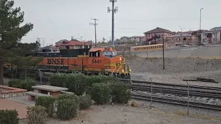 Union Pacific and BNSF trains in downtown El Paso TX 02/10/24