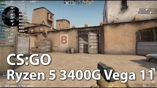 AMD Ryzen 5 3400G Review - CS:GO - Gameplay Benchmark