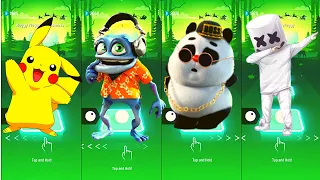Pikachu vs Crazy Frog (Alex F) vs Bamboo Panda vs Marshmello I EDM Rush - Tiles Hop