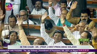 Voting & Passing of The Jan Vishwas (Amendment of Provisions) Bill, 2023