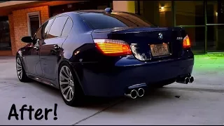 Bmw E60 M5 resonator delete - before and after