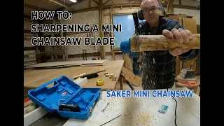 Super easy way to Sharpen the Saker mini electric chainsaw #saker #minichainsaw #dremel