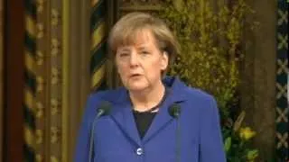 Angela Merkel Speaking English to British Parliament