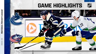 Canucks @ Blue Jackets 10/18 | NHL Highlights 2022