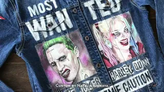 Suicide Squad Harley Quinn + Joker Custom Painted Denim Jacket | Куртка с росписью Джокер и Харли