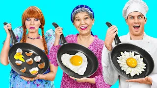 CONCOURS DE CUISINE MOI VS MAMIE || Situations Drôles en Cuisine & Astuces par 123 GO! CHALLENGE