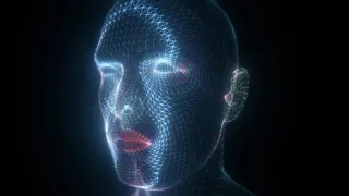 abstract human face hud hologram scanning 4k