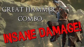 Dark Souls 3 PvP | Great Hammer Combo (INSANE DAMAGE)