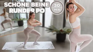 30 Min. Intensives Beine & Po Workout | Muskelaufbau ohne/mit Geräte & ohne Springen (+ Warm Up)