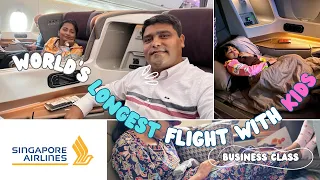 Singapore Airlines Business Class Experience To New York with Kids!| Singapore to New York