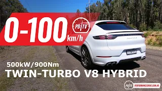 2020 Porsche Cayenne Turbo S E-Hybrid 0-100km/h & engine sound