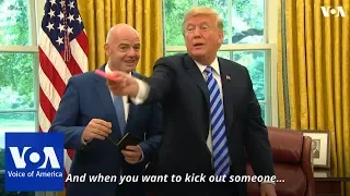 U.S. President Donald Trump meets with FIFA President Gianni Infantino