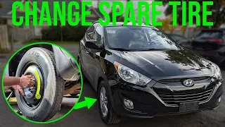 How to Change Spare Tire - Hyundai Tucson (2010-2015)