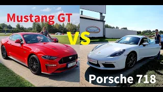 Pojedynek: Ford Mustang GT vs Porsche 718 Cayman [4K]