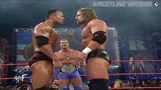 Triple H vs The Rock vs Kurt Angle Triple Threat Match (Attitude Era at it's Best) Don't Miss Ending