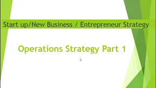 operation strategy / Start up Strategy   part1