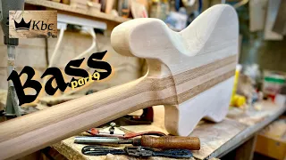 Hand tool neck and body carving  |  Bass build part 9