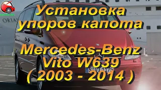 Установка упоров капота (амортизаторов) на Mercedes-Benz Vito W639 (www.upora net)