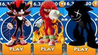 Sonic Dash - Shadow  VS Sir Knuckles VS Vampire Shadow _ Movie Sonic vs All Bosses Zazz Eggman