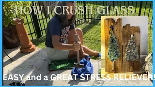 How I Crush Glass for Resin Christmas Trees that I SELL OUT at Art & Craft Shows