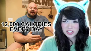 Emiru reacts to Full Day of Eating (12,000+ calories) w/ Brian Shaw (World's Strongest Man)