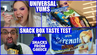 EAT SNACKS WITH US! | UNIVERSAL YUMS GREECE - Super Yum Box Unboxing!