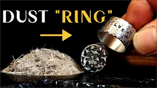 I TURN Silver DUST into a "RING" / Forging,Texture Hammer