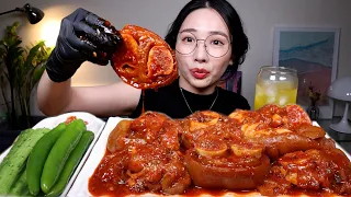 🔥야들 쫀득! 쏙 쏙! 빠지는 매콤 우족찜🔥 SPICY BRAISED BEEF FEET 🔥FIRE SAUCE🔥 MUKBANG EATING SOUND