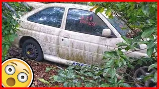 Rare Abandoned Ford Escort RS Cosworth stood in a regular garden for 26 years