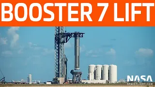 Booster 7 Lifted Onto the Launch Mount | SpaceX Boca Chica