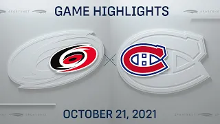 NHL Highlights | Hurricanes vs. Canadiens - Oct. 21, 2021