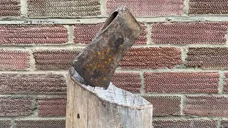 84 year old rusty axe head restoration