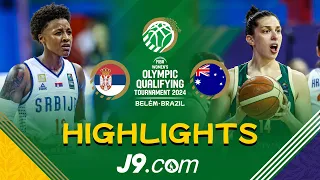 Aussies go 3-0 in tight victory over Serbia | J9 Highlights | FIBA Women's OQT 2024