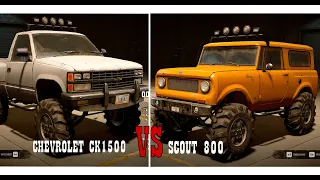 Snowrunner: Chevrolet  CK1500 VS Scout 800 ( comparativa todo terreno )