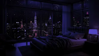 Dark Bedroom Rain Symphony: Ultimate Relaxation with Cityscape Rain Sounds 🌧️