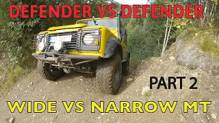 SAND OFF ROAD TEST part 2 - Land Rover Defender 90 vs Defender 110, Wide MT vs Narrow MT Tyres
